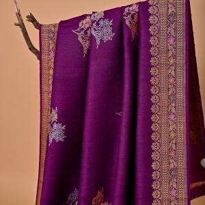 Wine Tussar Georgette Dupatta